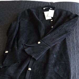 Proenza Schouler Cardigan - Black Chenille - Size Large